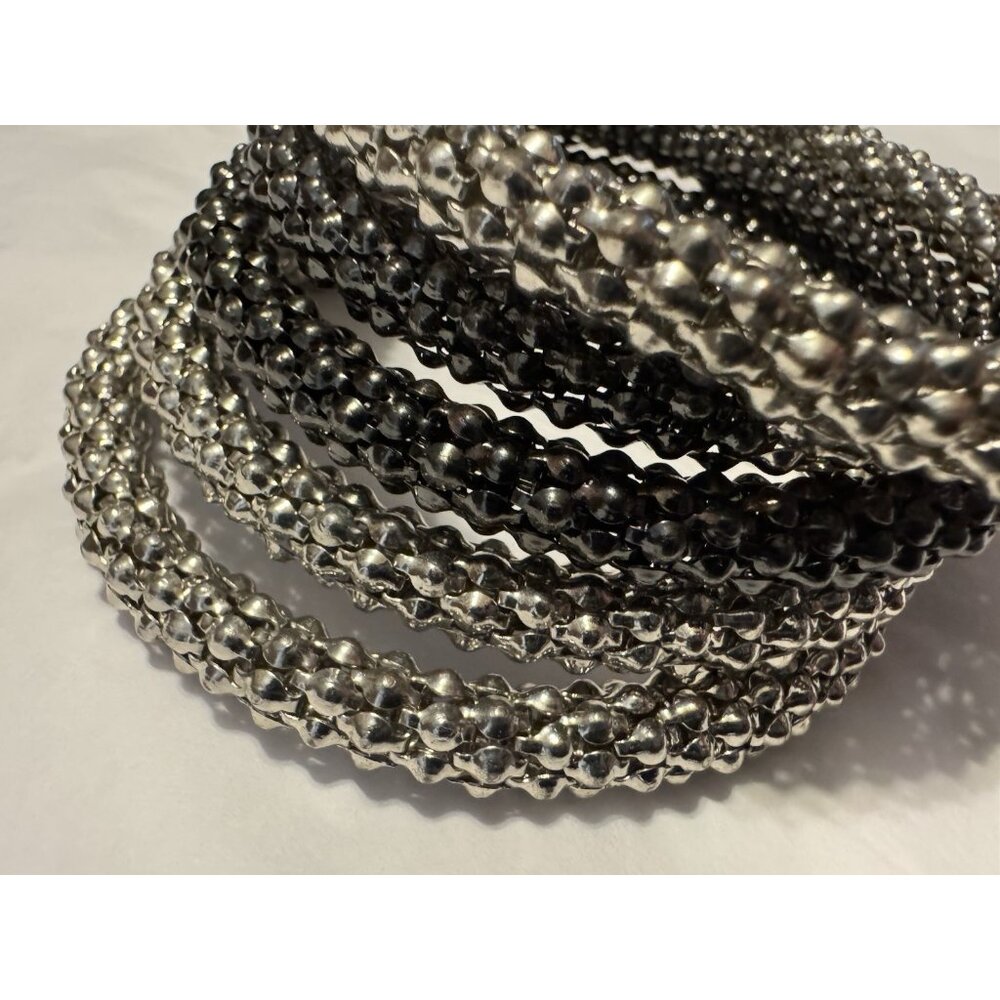 Faux Silver Pewter Coil Bracelet Women's Costume Jewelry